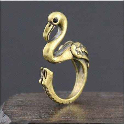 Hand Stamped Personalised Keychain Keyring Anniversary Gifts Bronze Flamingo Ring