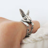 Adjustable size animal ring silver jewellery jewelry dog cat cute rings gifts for her