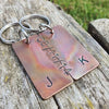 Hand Stamped Personalised Keychain Keyring Anniversary Gifts