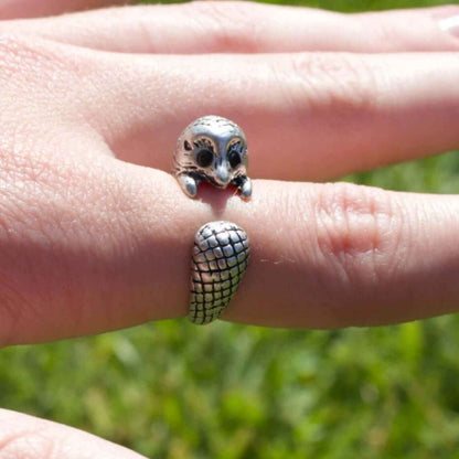 Adjustable size animal ring silver jewellery jewelry dog cat cute rings gifts for Cute Hedgehog Ring