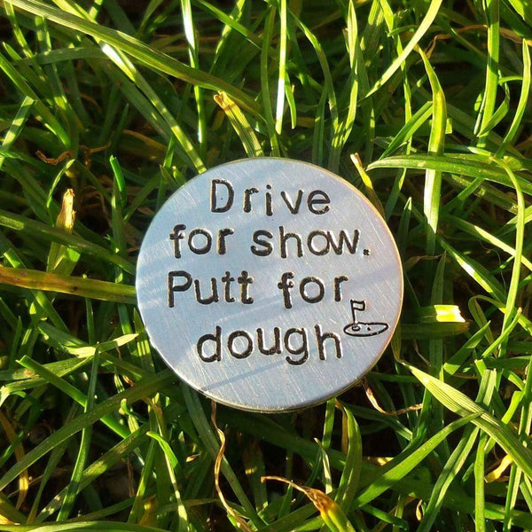Hand Stamped Personalised Keychain Keyring Anniversary GiftsDrive For Show Putt For Dough