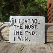 Hand Stamped Personalised Keychain Keyring Anniversary Gifts