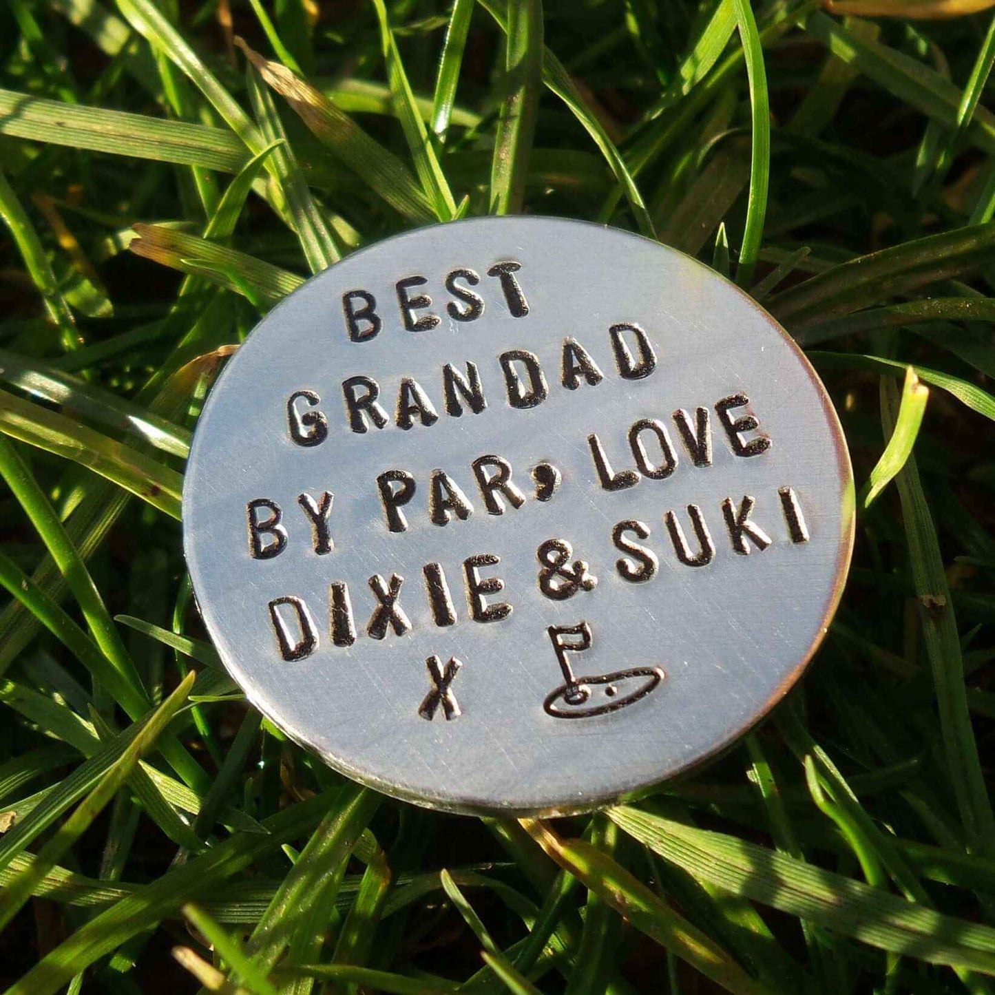 Hand Stamped Personalised Keychain Keyring PERSONALISED Golf Ball Marker Gifts
