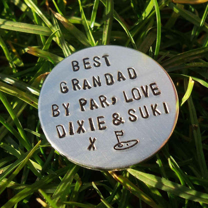 Hand Stamped Personalised Keychain Keyring PERSONALISED Golf Ball Marker Gifts
