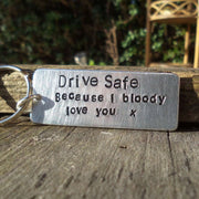 Hand Stamped Personalised Keychain Keyring Anniversary Gifts