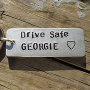 Hand Stamped Personalised Keychain Keyring Anniversary Gifts