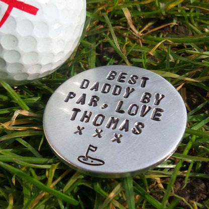 Hand Stamped Personalised Keychain Keyring Anniversary GiftsPERSONALISED Golf Ball Marker