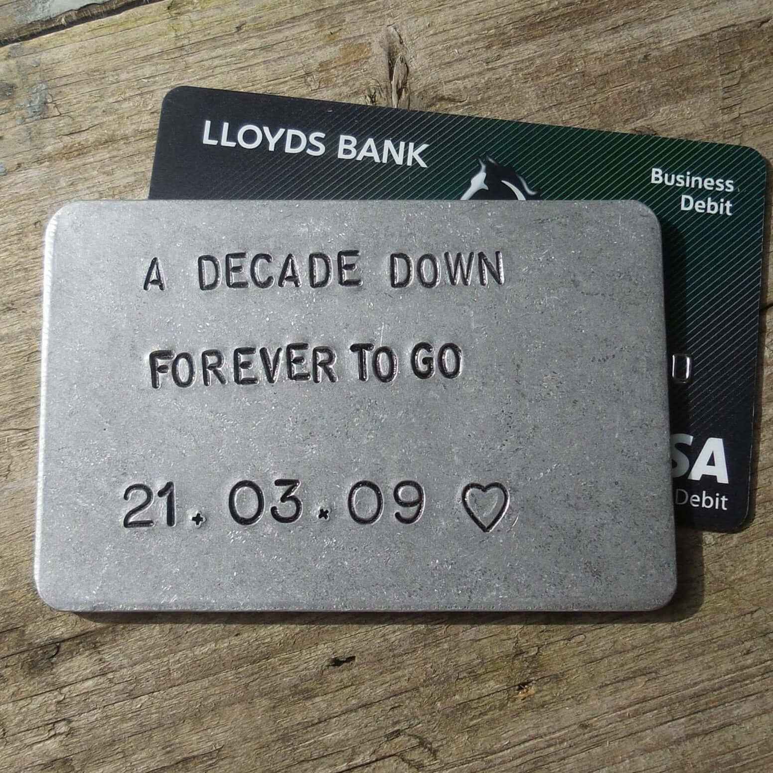 A Decade Down Forever To Go Wallet Card Gifts 10th Anniversary 