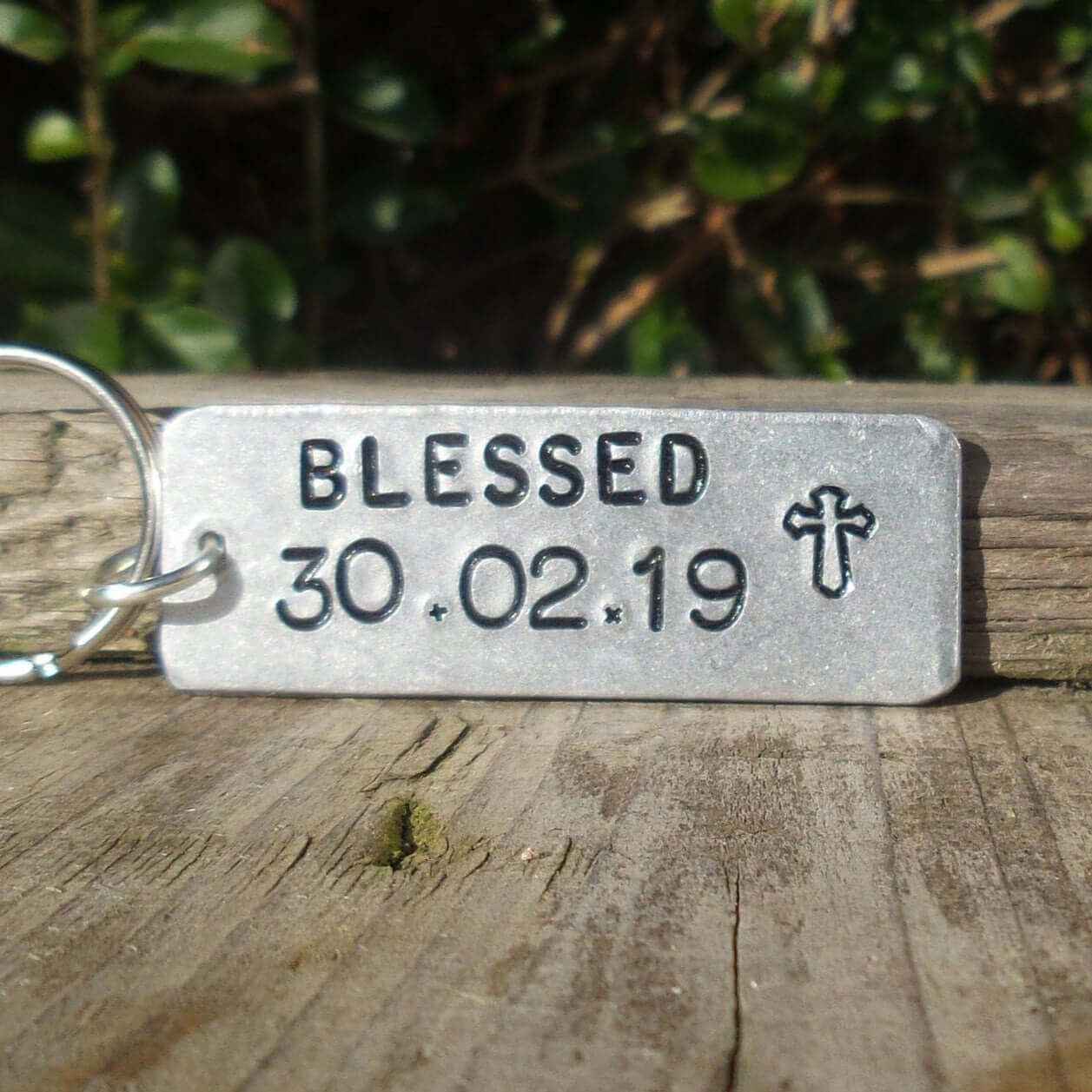 Blessed Personalised Baptism Gifts for Adults Keychain Christening