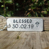 Hand Stamped Personalised Keychain Keyring Anniversary Gifts