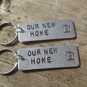 Hand Stamped Personalised Keychain Keyring Anniversary Gifts