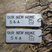 Hand Stamped Personalised Keychain Keyring Anniversary Gifts