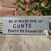 In a world full of cunts you're my favourite keychain keyring