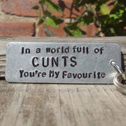 Hand Stamped Personalised Keychain Keyring Anniversary Gifts