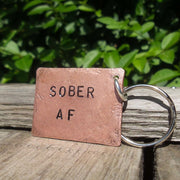 Hand Stamped Personalised Keychain Keyring Anniversary Gifts