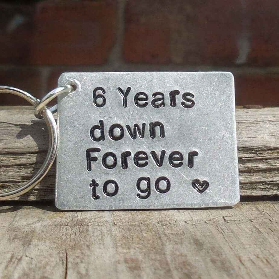 Hand Stamped Gifts 6th Iron Anniversary Gifts For Him Her 6 Years6 Years Down