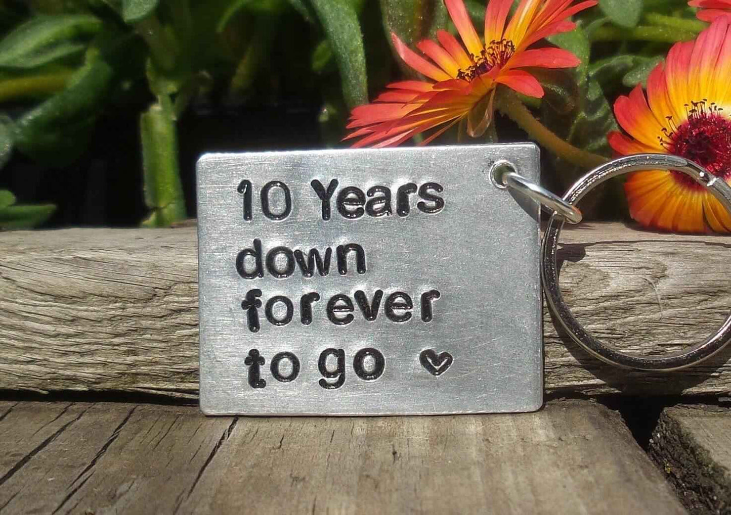 10 YEARS DOWN Forever To Go Anniversary Gifts Keychain