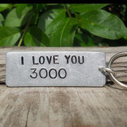 Hand Stamped Personalised Keychain Keyring Anniversary Gifts