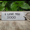 Hand Stamped Personalised Keychain Keyring Anniversary Gifts