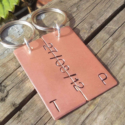 Set Of Personalised Bronze Anniversary Keychains