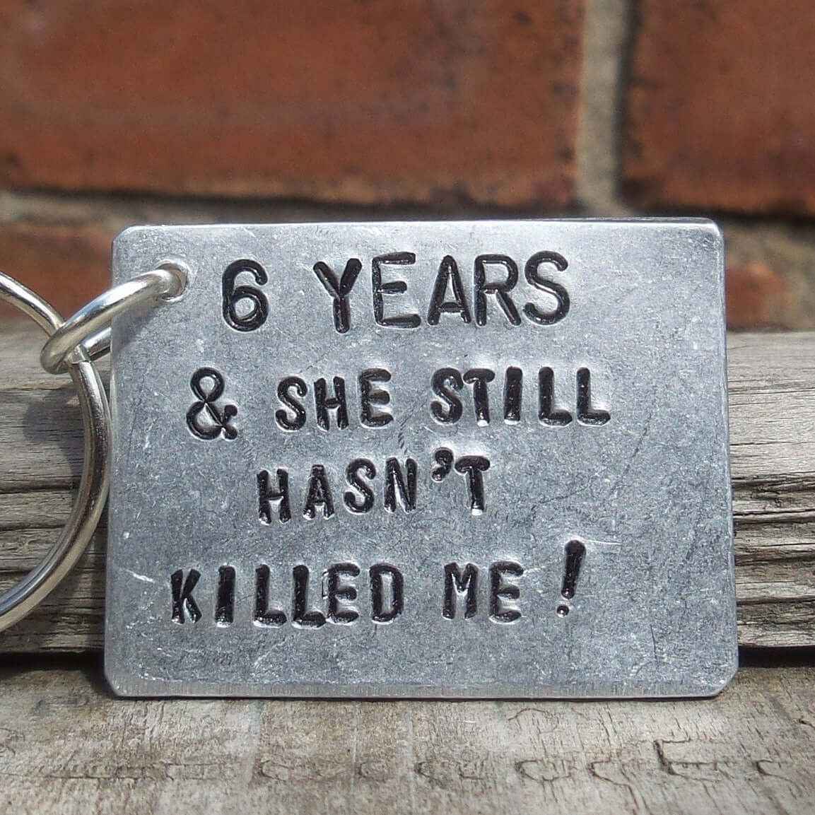 Hand Stamped Gifts 6th Anniversary Gifts For Him Her 6 Years