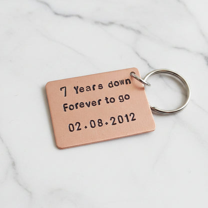 7th Wedding Anniversary Gifts Copper Anniversary Gift 7 Years Down Forever To Go