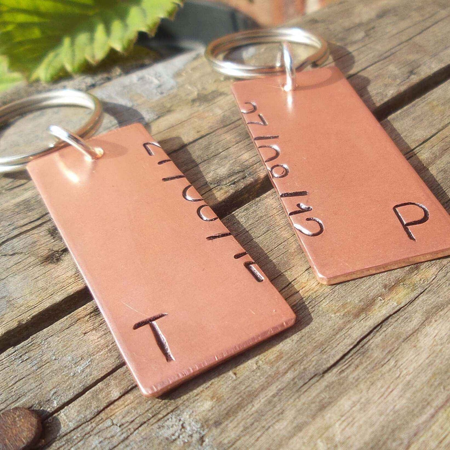 Set Of Personalised Bronze Anniversary Keychains