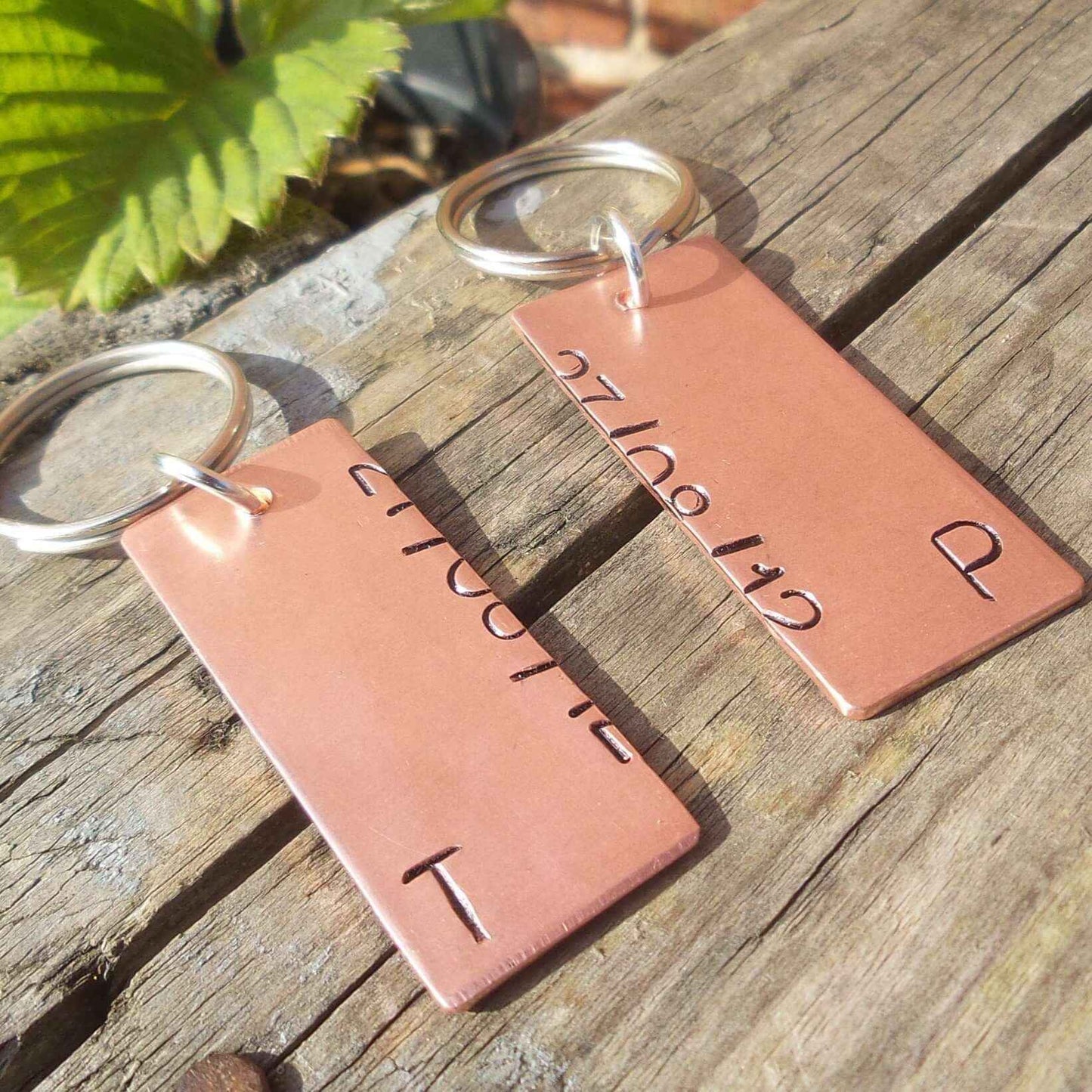 Set Of Personalised Bronze Anniversary Keychains