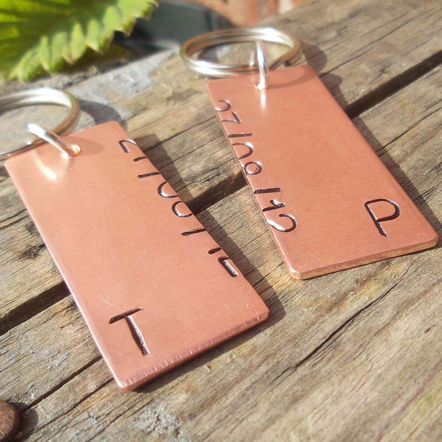 Set Of Personalised Bronze Anniversary Keychains