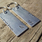 Hand Stamped Personalised Keychain Keyring Anniversary Gifts