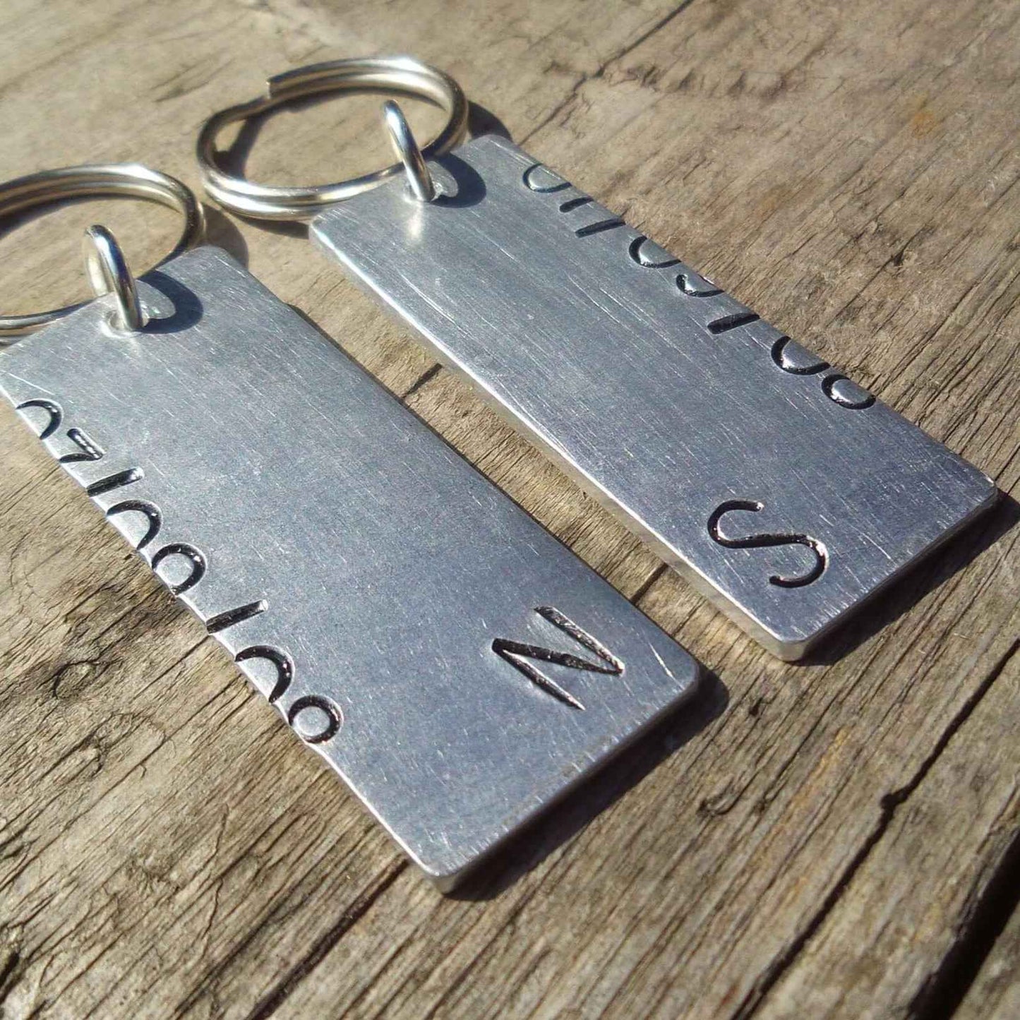 Hand Stamped Personalised Keychain Keyring Anniversary Gifts Cool Keyrings