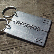 Hand Stamped Personalised Keychain Keyring Anniversary Gifts