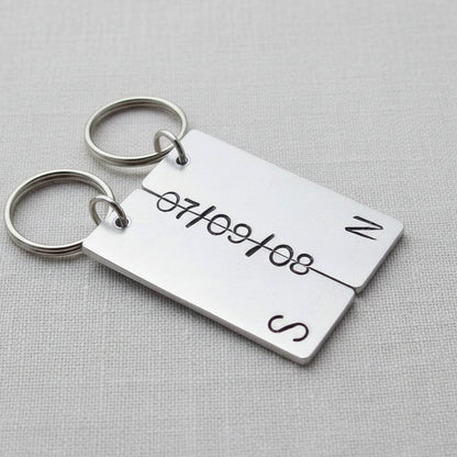 Hand Stamped Personalised Keychain Keyring Anniversary Gifts Cool Keyrings