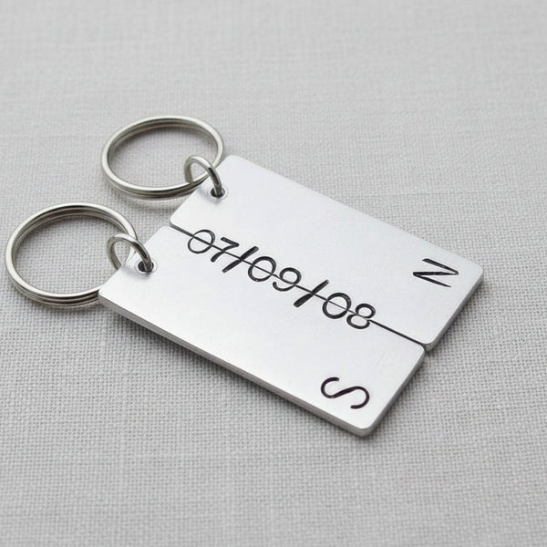 Hand Stamped Personalised Keychain Keyring Anniversary Gifts Cool Keyrings