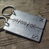 Hand Stamped Personalised Keychain Keyring Anniversary Gifts