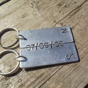 Hand Stamped Personalised Keychain Keyring Anniversary Gifts