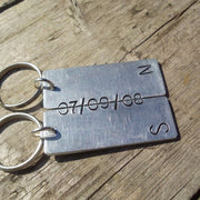 Hand Stamped Personalised Keychain Keyring Anniversary Gifts