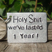 Hand Stamped Personalised Keychain Keyring Anniversary Gifts