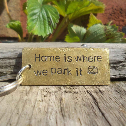 Home Is Where We Park It Keychain Gifts Camper Van Keyring