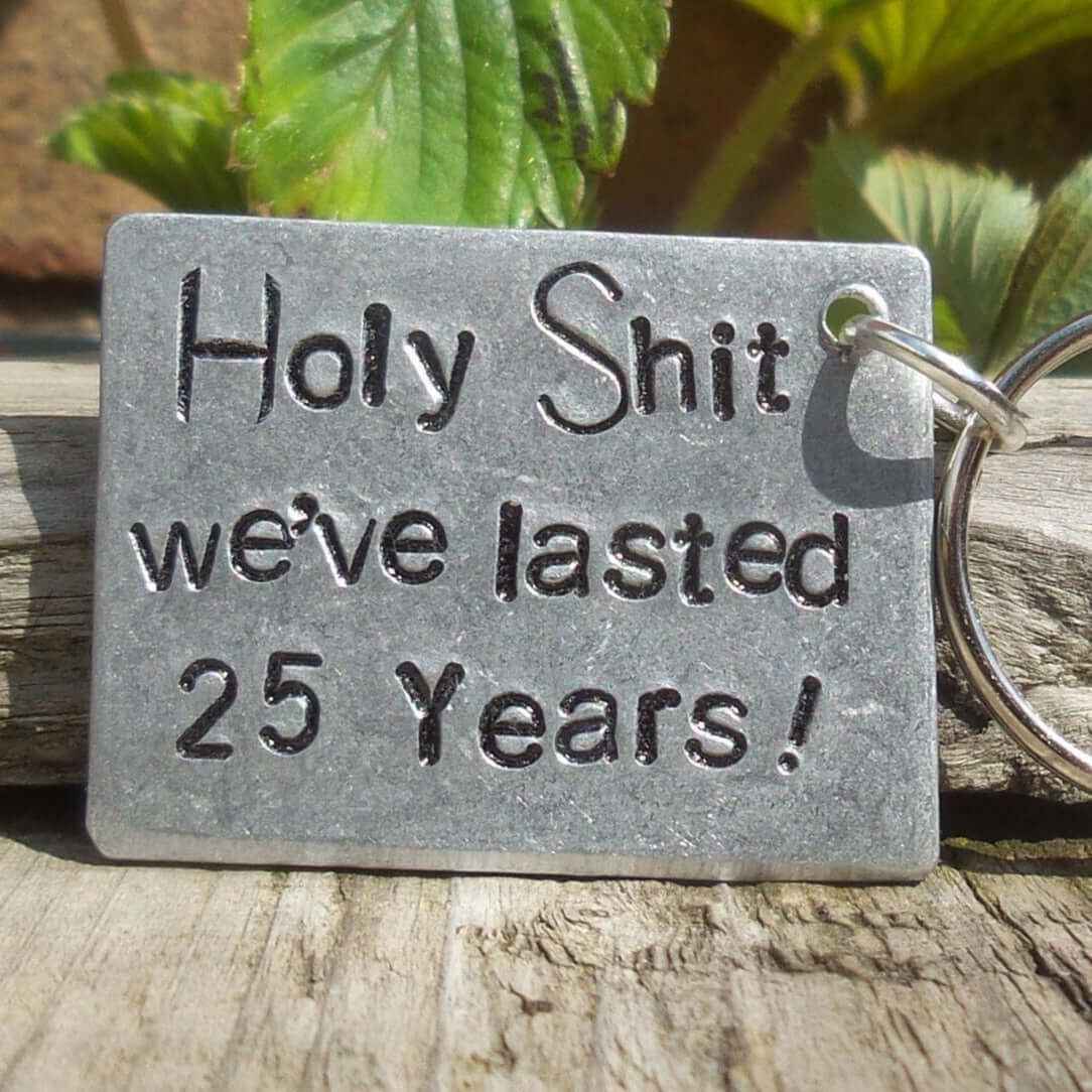 25th Wedding Anniversary Gifts Personalised Funny Keychain