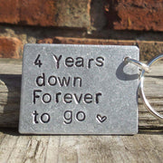 Hand Stamped Personalised Keychain Keyring Anniversary Gifts