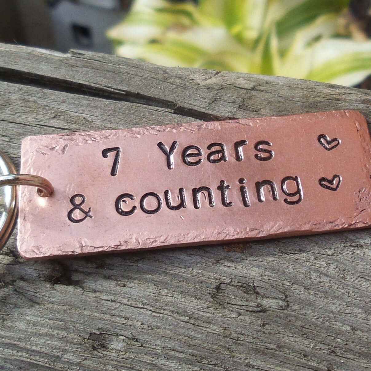 7th Wedding Anniversary Keychain