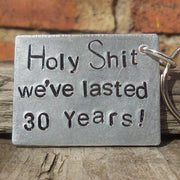 Hand Stamped Personalised Keychain Keyring Anniversary Gifts