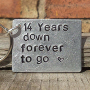 Hand Stamped Personalised Keychain Keyring Anniversary Gifts