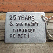 Hand Stamped Personalised Keychain Keyring Anniversary Gifts