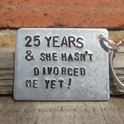 Hand Stamped Personalised Keychain Keyring Anniversary Gifts
