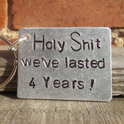 Hand Stamped Personalised Keychain Keyring Anniversary Gifts