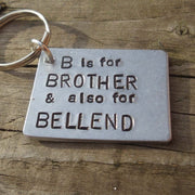 Hand Stamped Personalised Keychain Keyring Anniversary Gifts