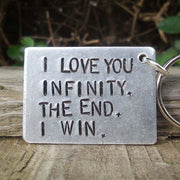 Hand Stamped Personalised Keychain Keyring Anniversary Gifts