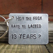 Hand Stamped Personalised Keychain Keyring Anniversary Gifts